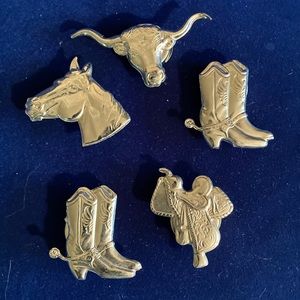 5/$15 Cowgirl Button Covers Horse Saddle Steer Boots